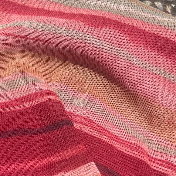 90s Y2K Vintage La Belle Striped Body con Dress Size 6 Pink Spaghetti Straps - Picture 5 of 6